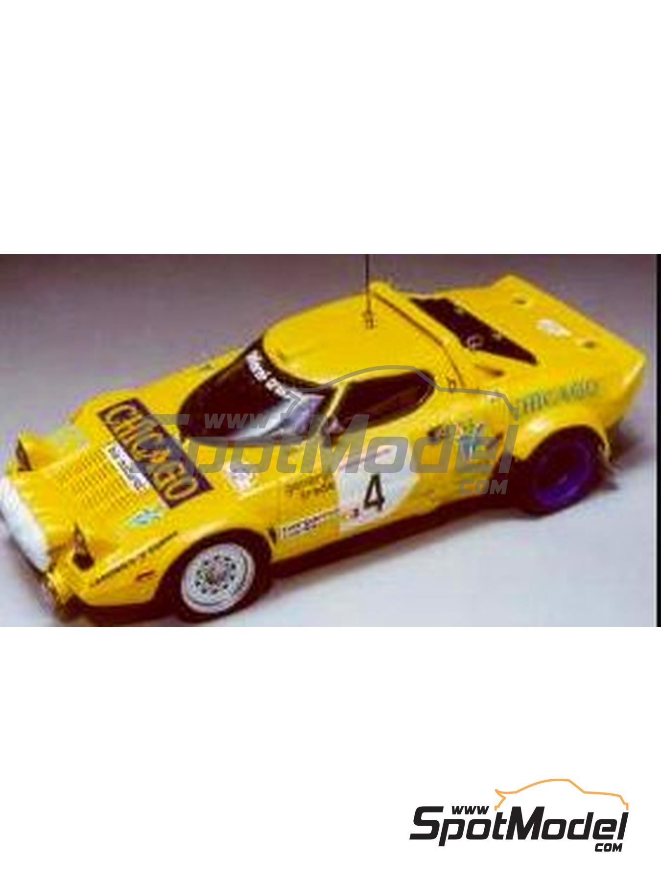 Lancia Stratos HF Group 4 Bergamo Corse Team sponsored by Chicago Jeans -  Giro delle Valli Ossolane 1980. Car scale model kit in 1/43 scale manufactur